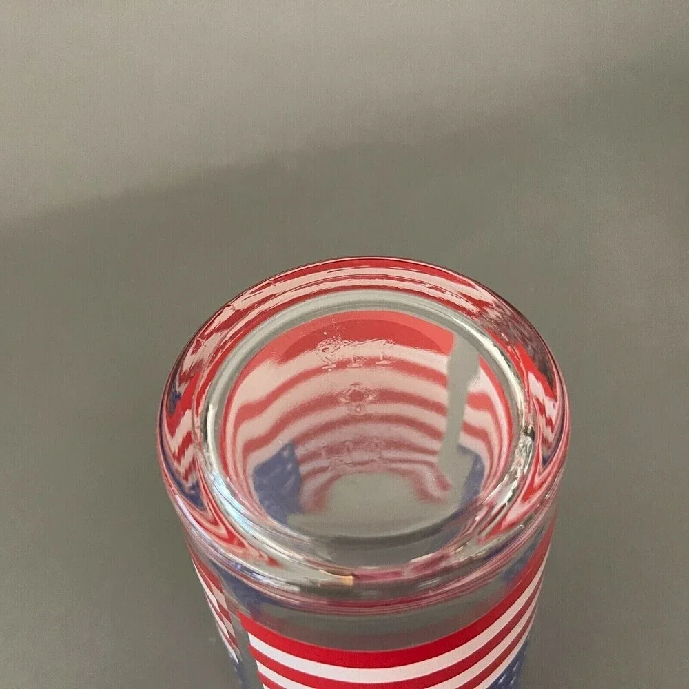 Vintage United States Flag Glass Red White Blue Multicolor 4‎ 7/8
